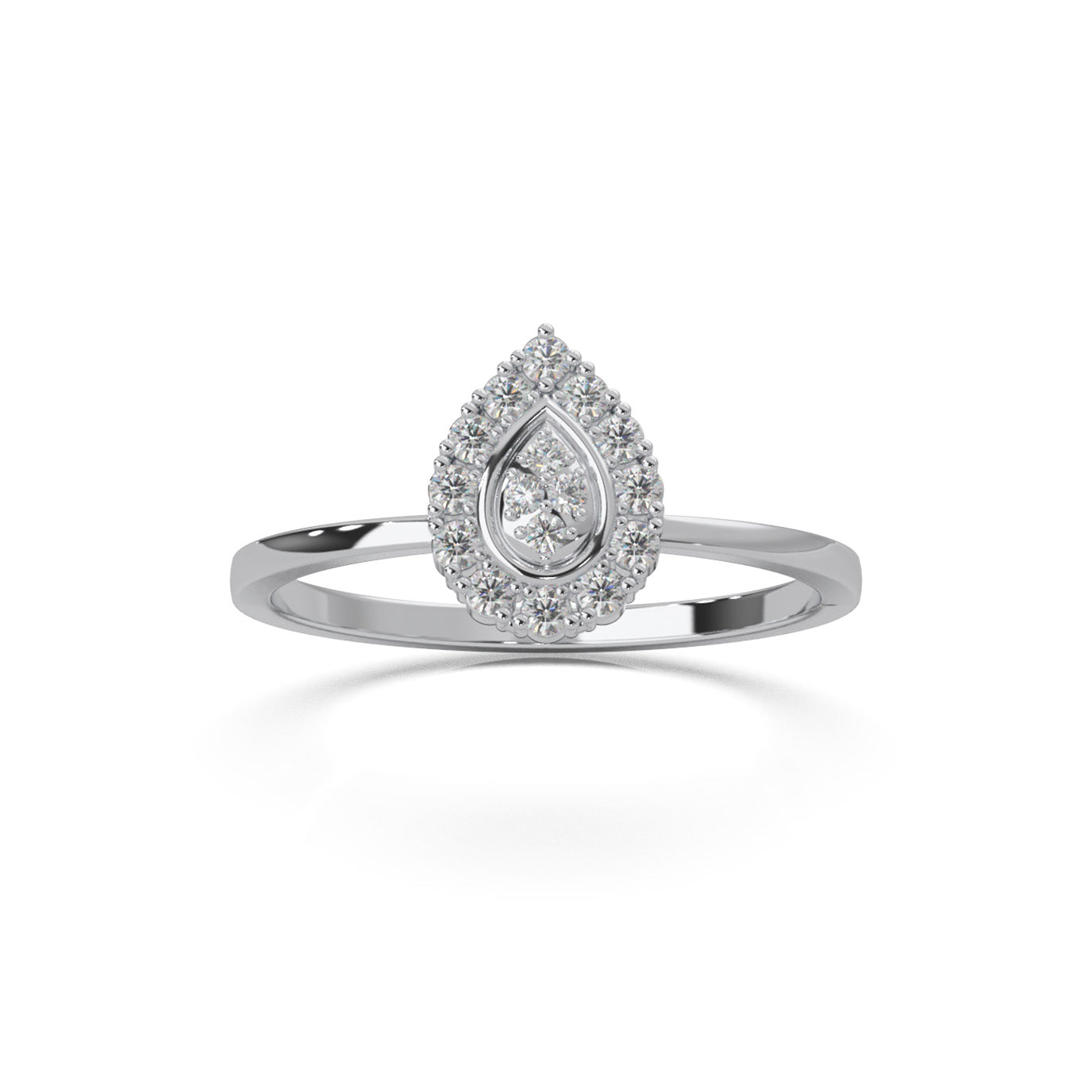 0.20 ct Natural Diamond Fancy Rings in 10k White Gold