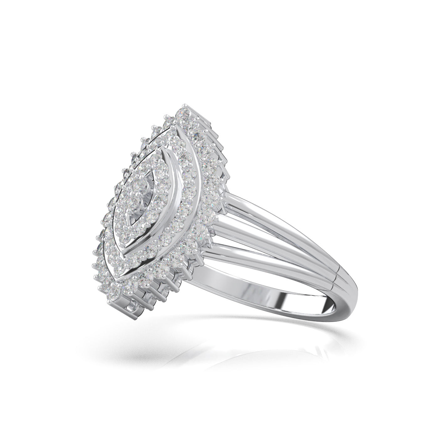 0.66 ct Natural Diamond Fancy Rings in 14k White Gold