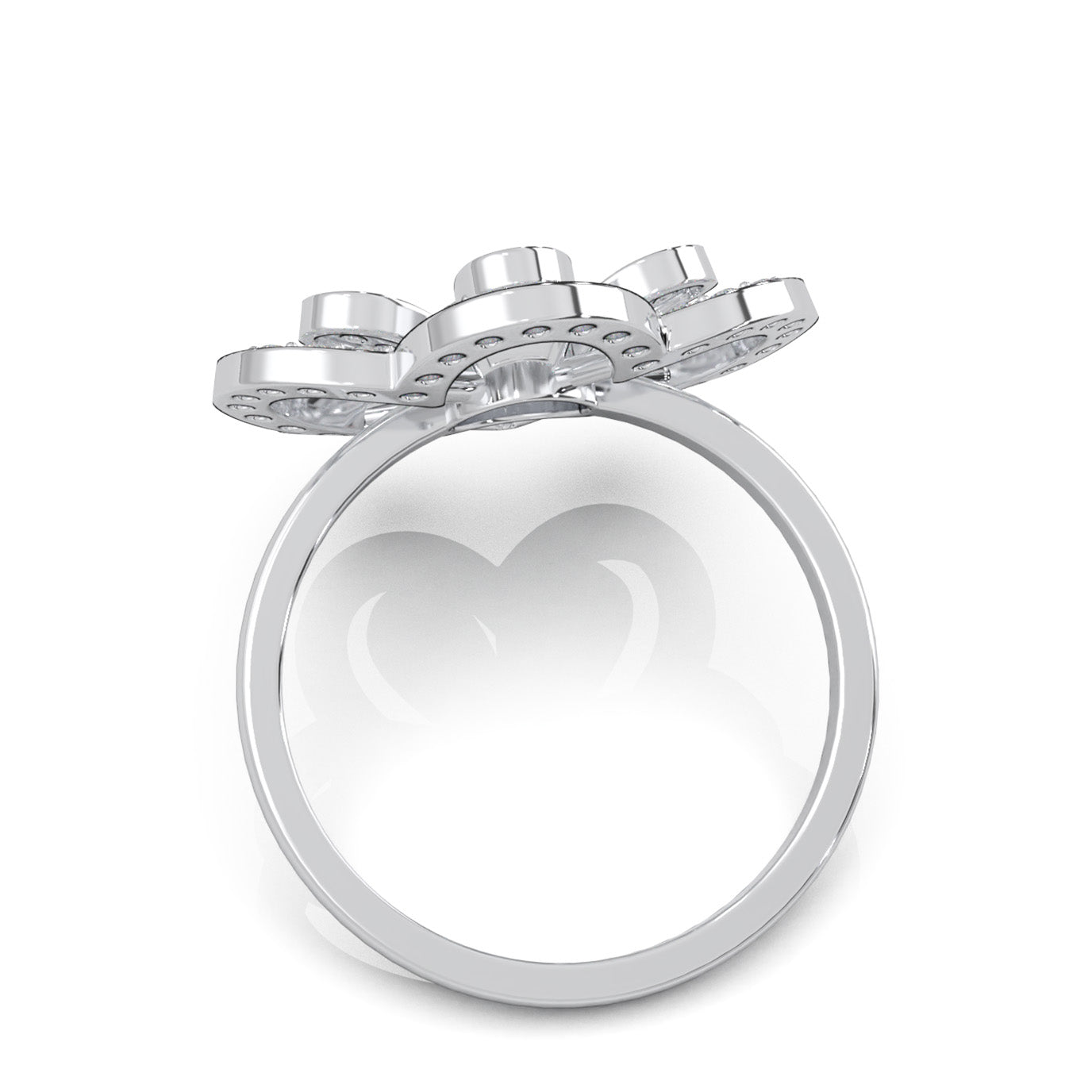 0.66 ct Natural Diamond Fancy Rings in 14k White Gold