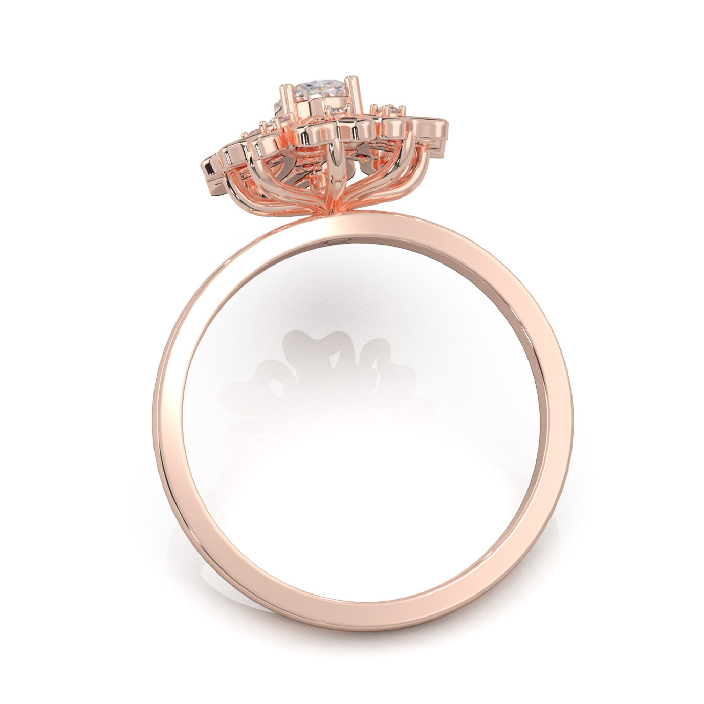 0.45 ct Moissanite Fancy Rings in 14k Rose Gold