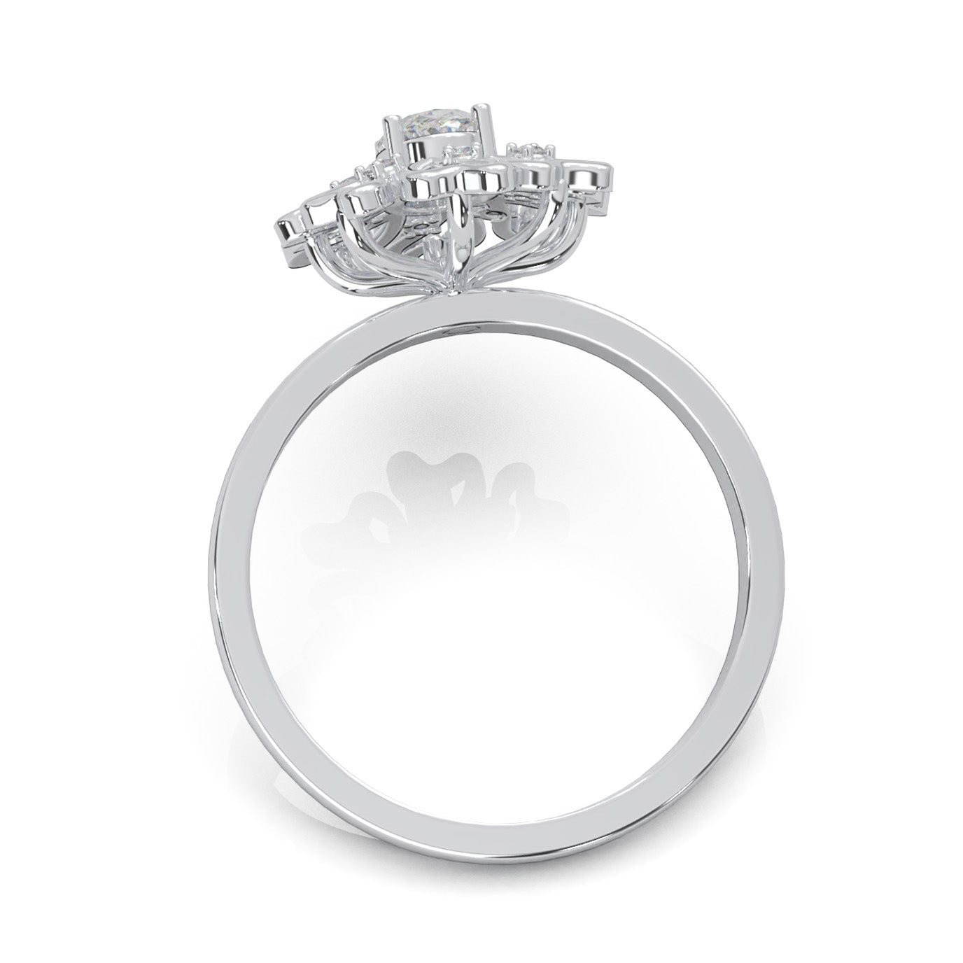 0.45 ct Moissanite Fancy Rings in 14k White Gold