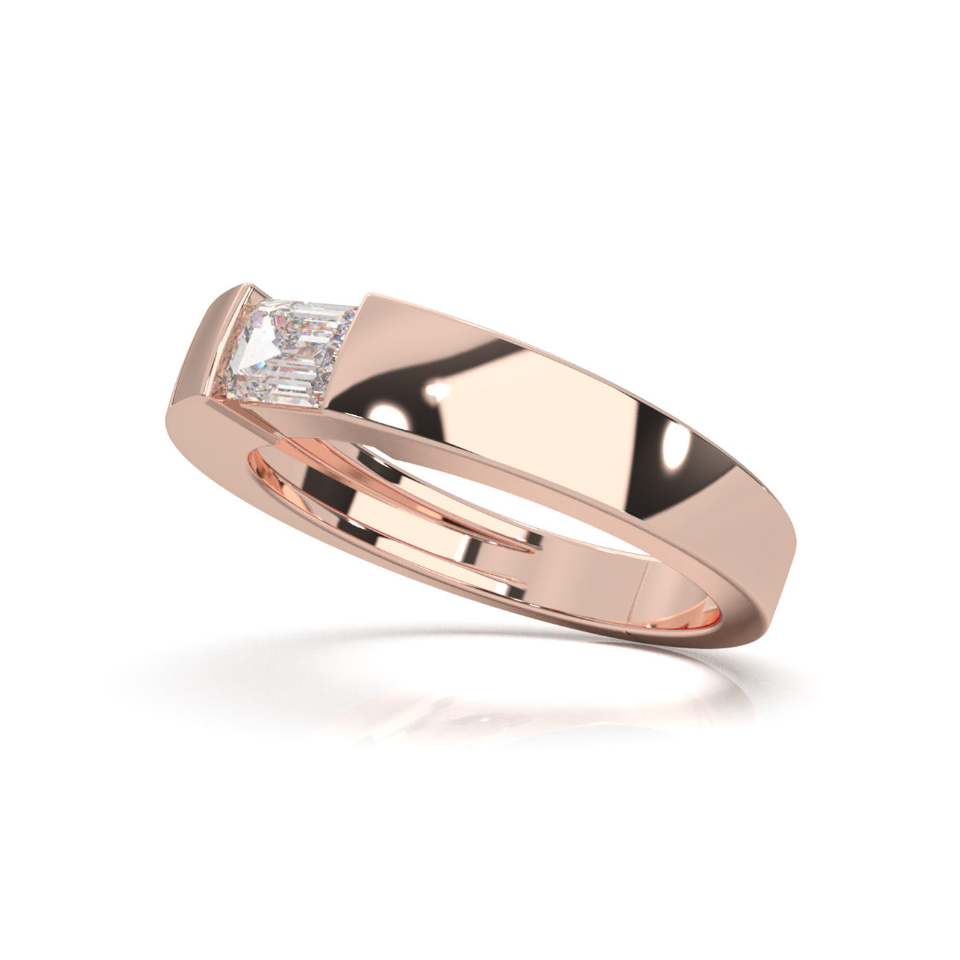 0.50 ct Lab Grown Diamond Mens Rings in 14k Rose Gold