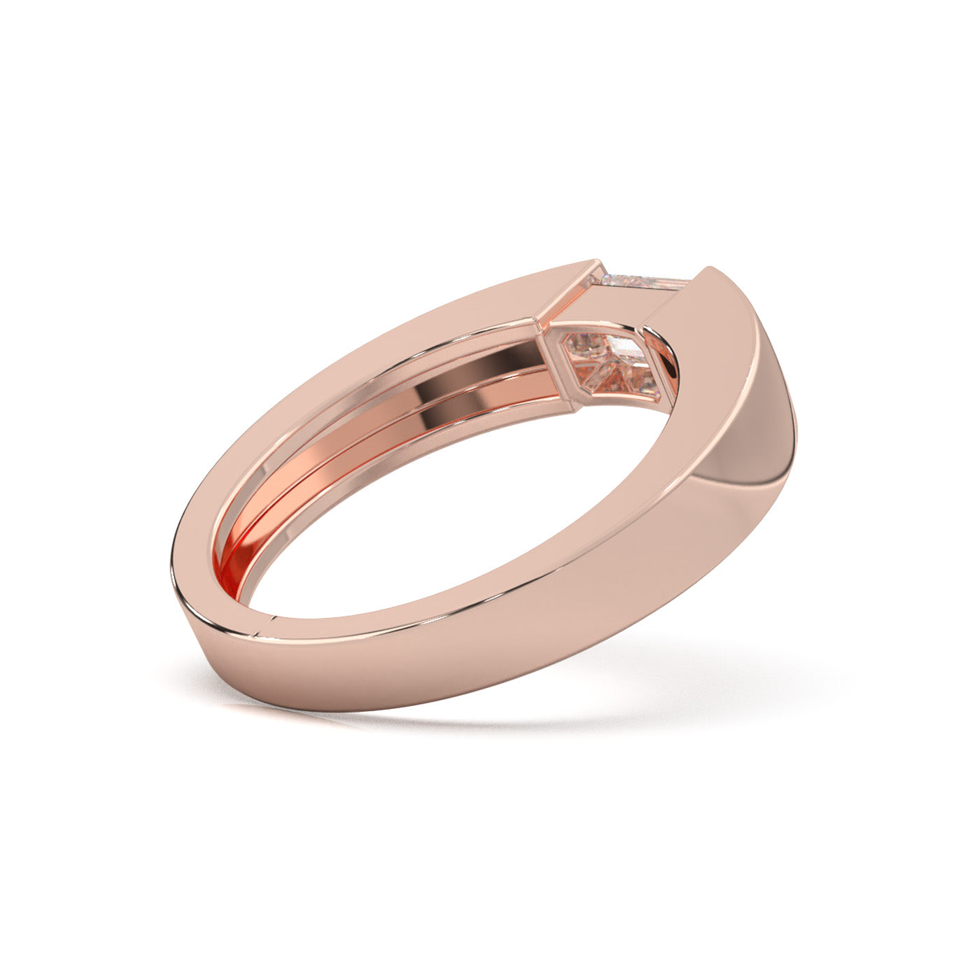 0.50 ct Lab Grown Diamond Mens Rings in 14k Rose Gold