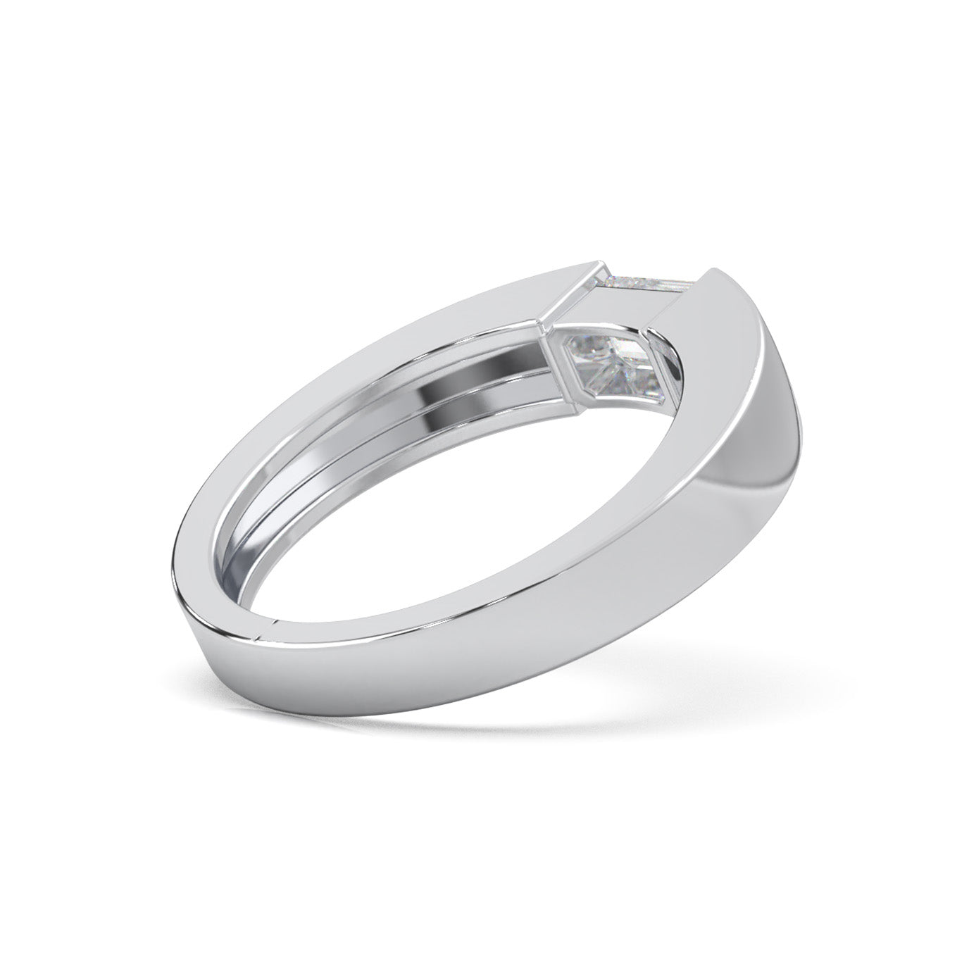 0.50 ct Natural Diamond Mens Rings in 14k White Gold