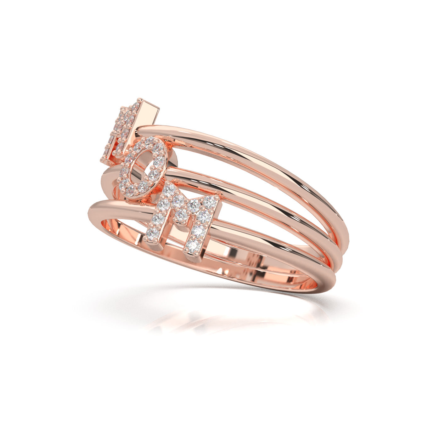 0.10 ct Moissanite Fancy Rings in 14k Rose Gold