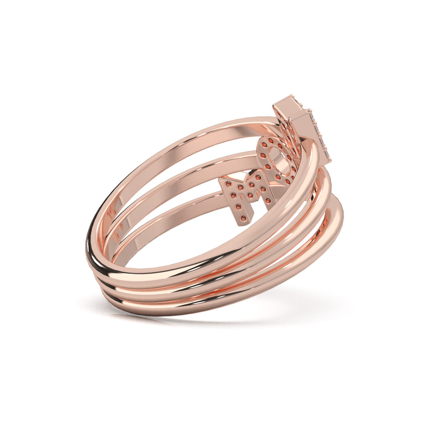 0.10 ct Moissanite Fancy Rings in 14k Rose Gold