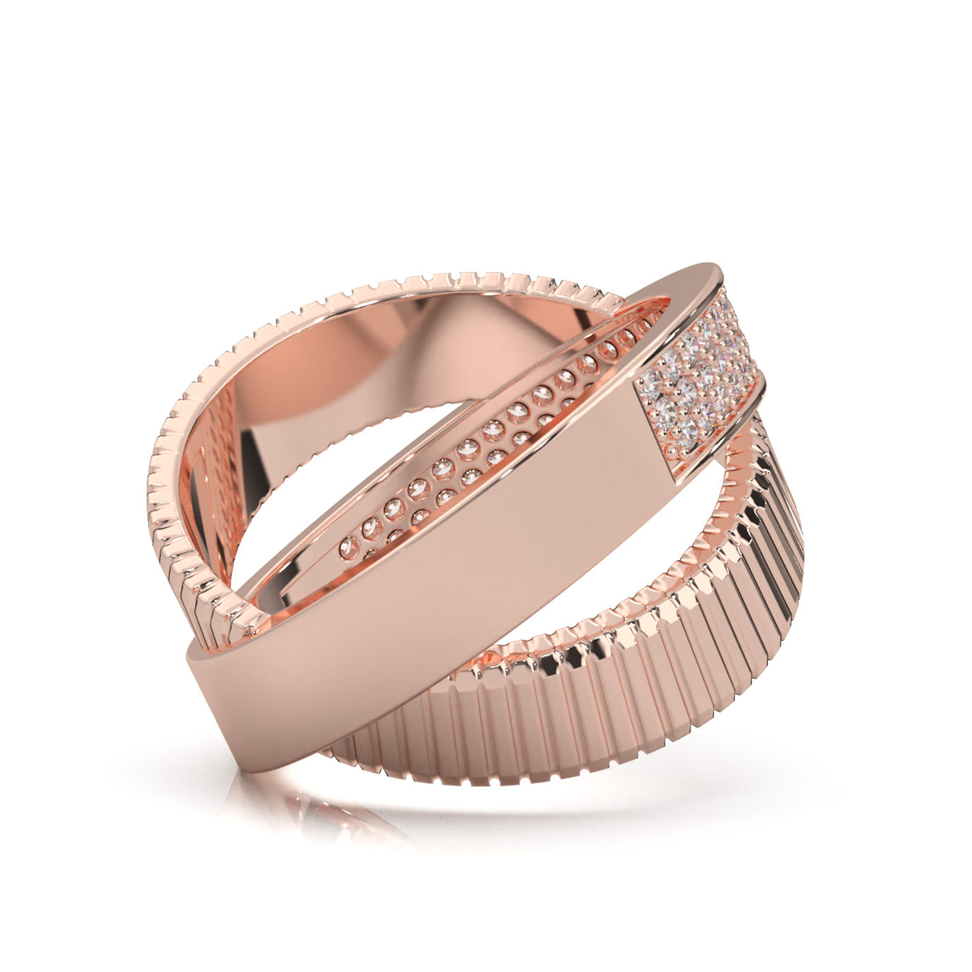 0.66 ct Natural Diamond Fancy Rings in 14k Rose Gold