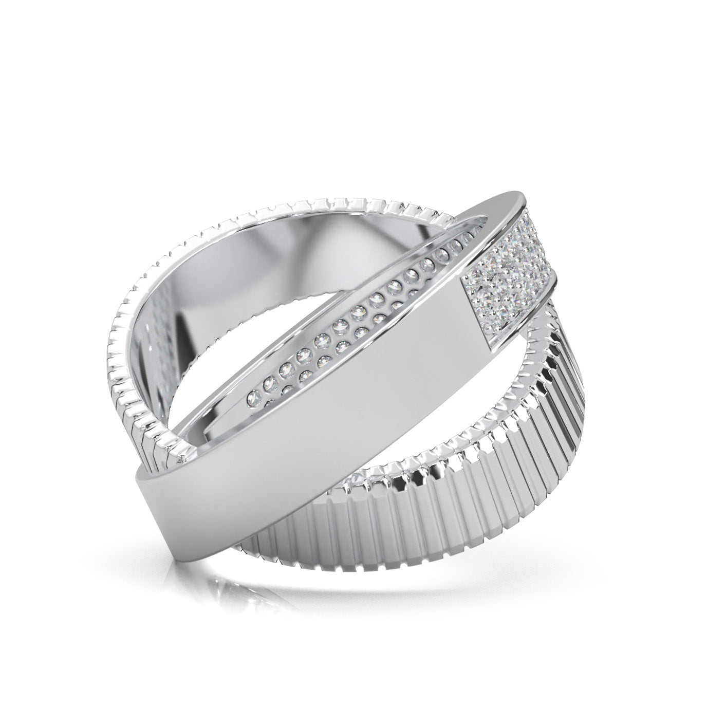 0.66 ct Natural Diamond Fancy Rings in 14k White Gold