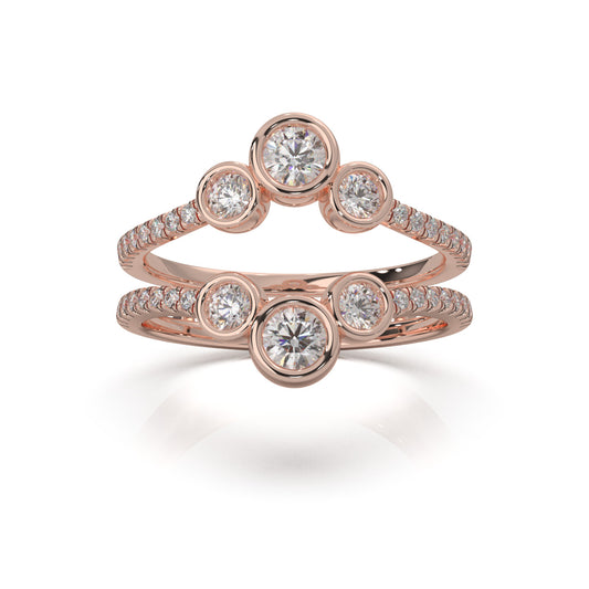 0.80 ct Moissanite Fancy Rings in 10k Rose Gold