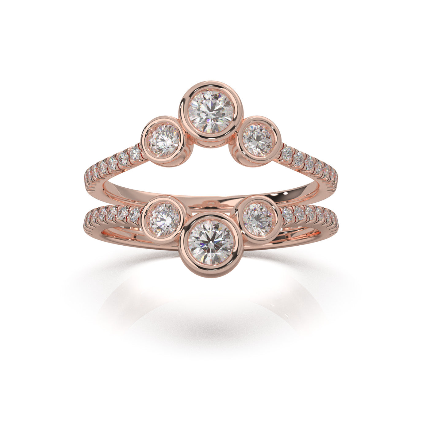 0.80 ct Natural Diamond Fancy Rings in 10k Rose Gold