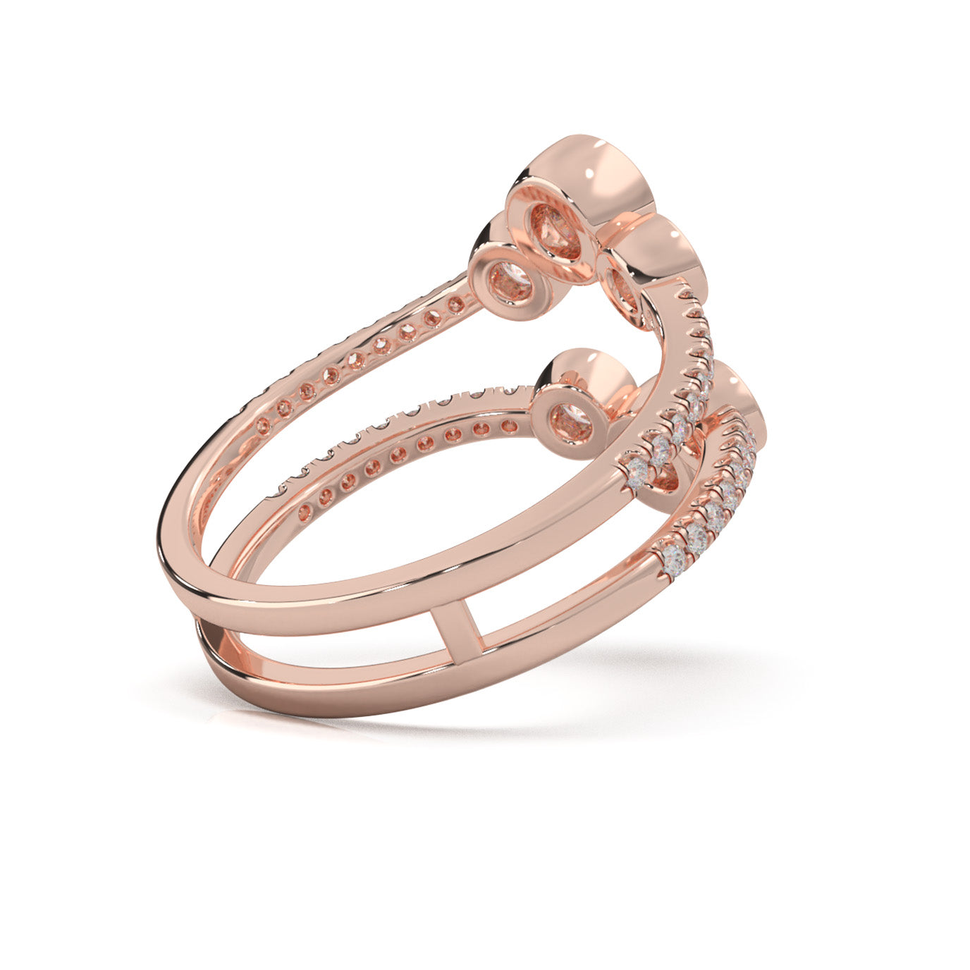 0.80 ct Moissanite Fancy Rings in 14k Rose Gold