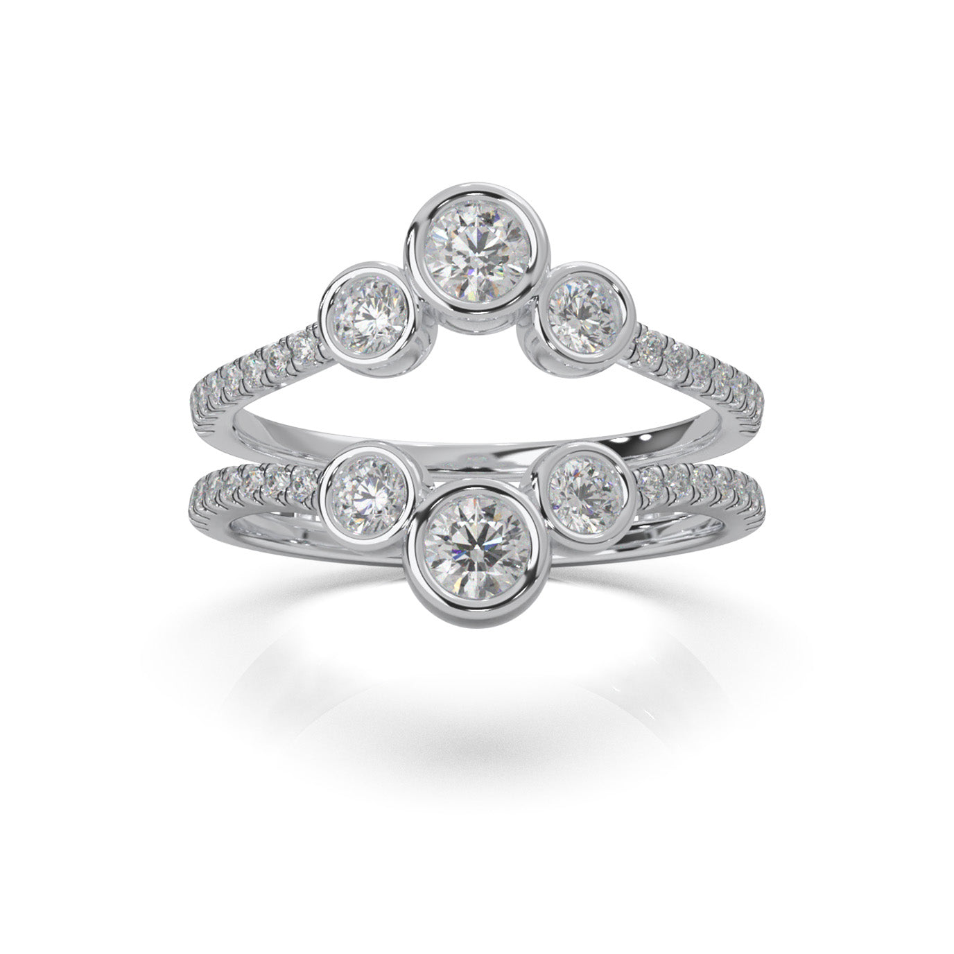 0.80 ct Natural Diamond Fancy Rings in 14k White Gold