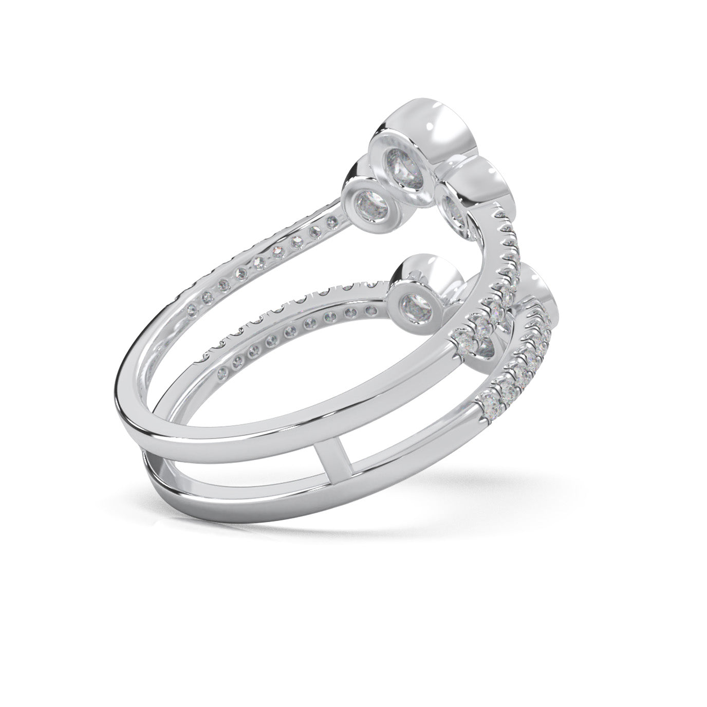 0.80 ct Moissanite Fancy Rings in 10k White Gold