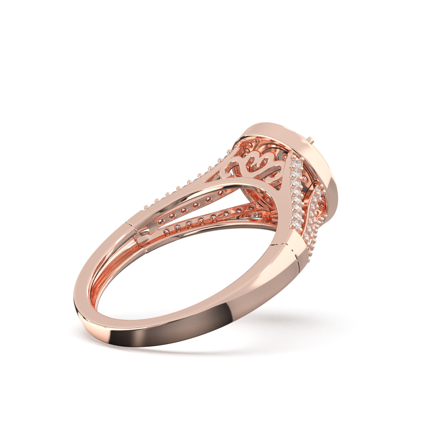 0.50 ct Lab Grown Diamond Engagement Rings in 14k Rose Gold