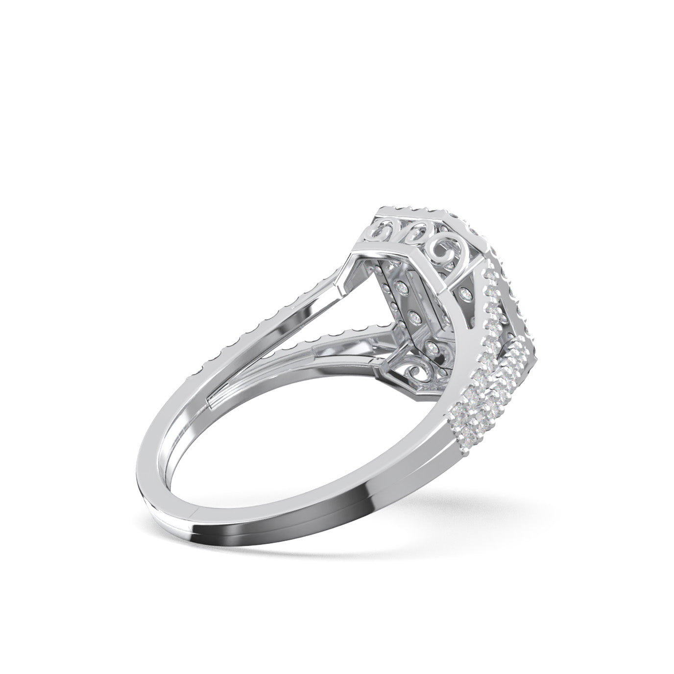 0.85 ct Moissanite Engagement Rings in 14k White Gold