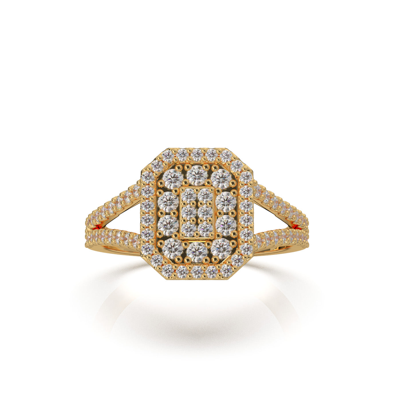 0.85 ct Lab Grown Diamond Engagement Rings in 14k Yellow Gold