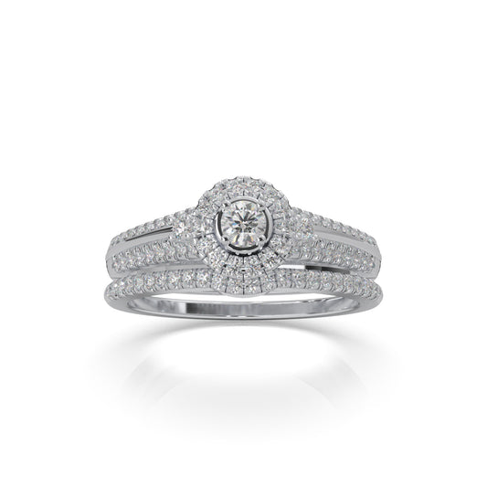 0.60 ct Natural Diamond Engagement Sets in 14k White Gold
