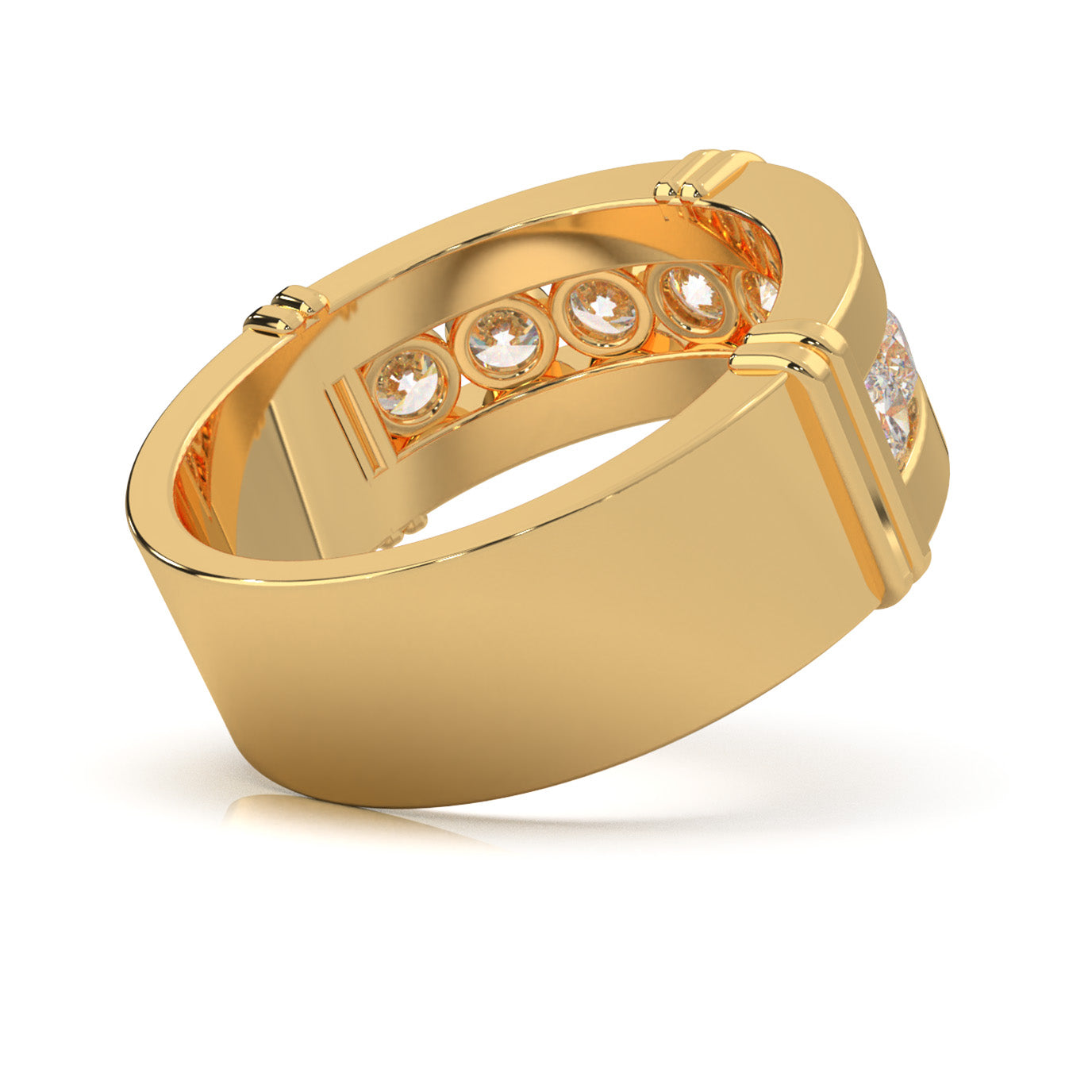 1.60 ct Natural Diamond Wedding Bands in 10k Yellow Gold