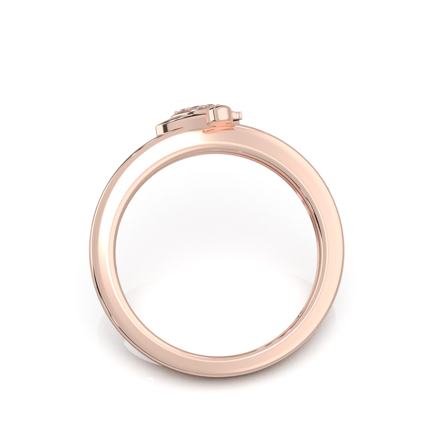 0.15 ct Natural Diamond Duck Fancy Promise Ring in 14k Rose Gold