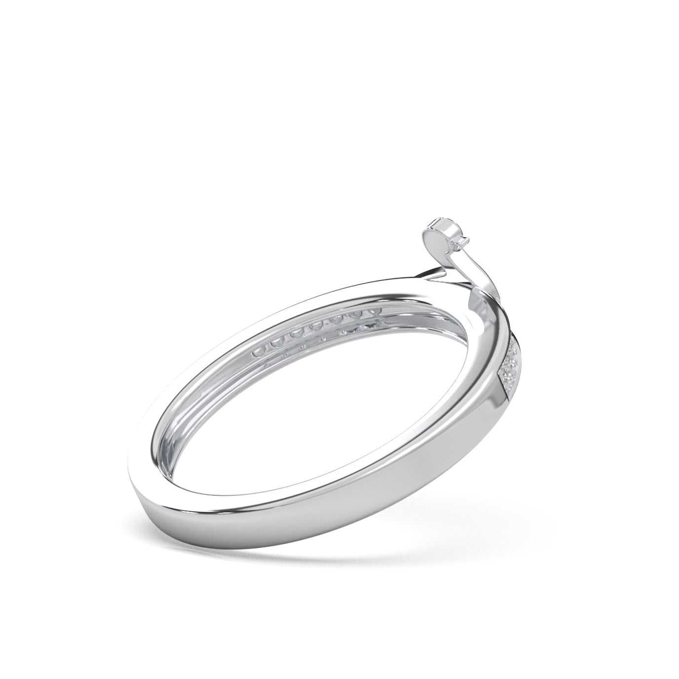 0.15 ct Natural Diamond Duck Fancy Promise Ring in 14k White Gold