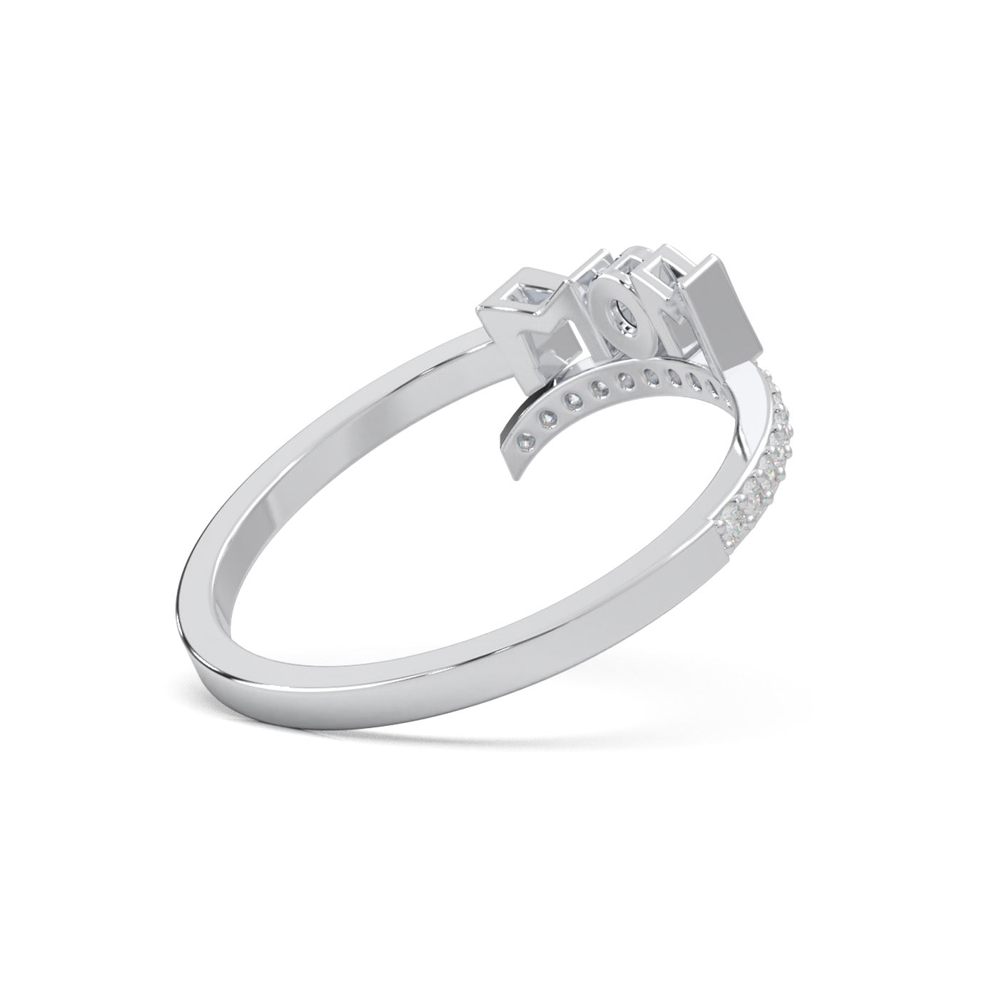0.20 ct Natural Diamond Fancy Rings in 14k White Gold