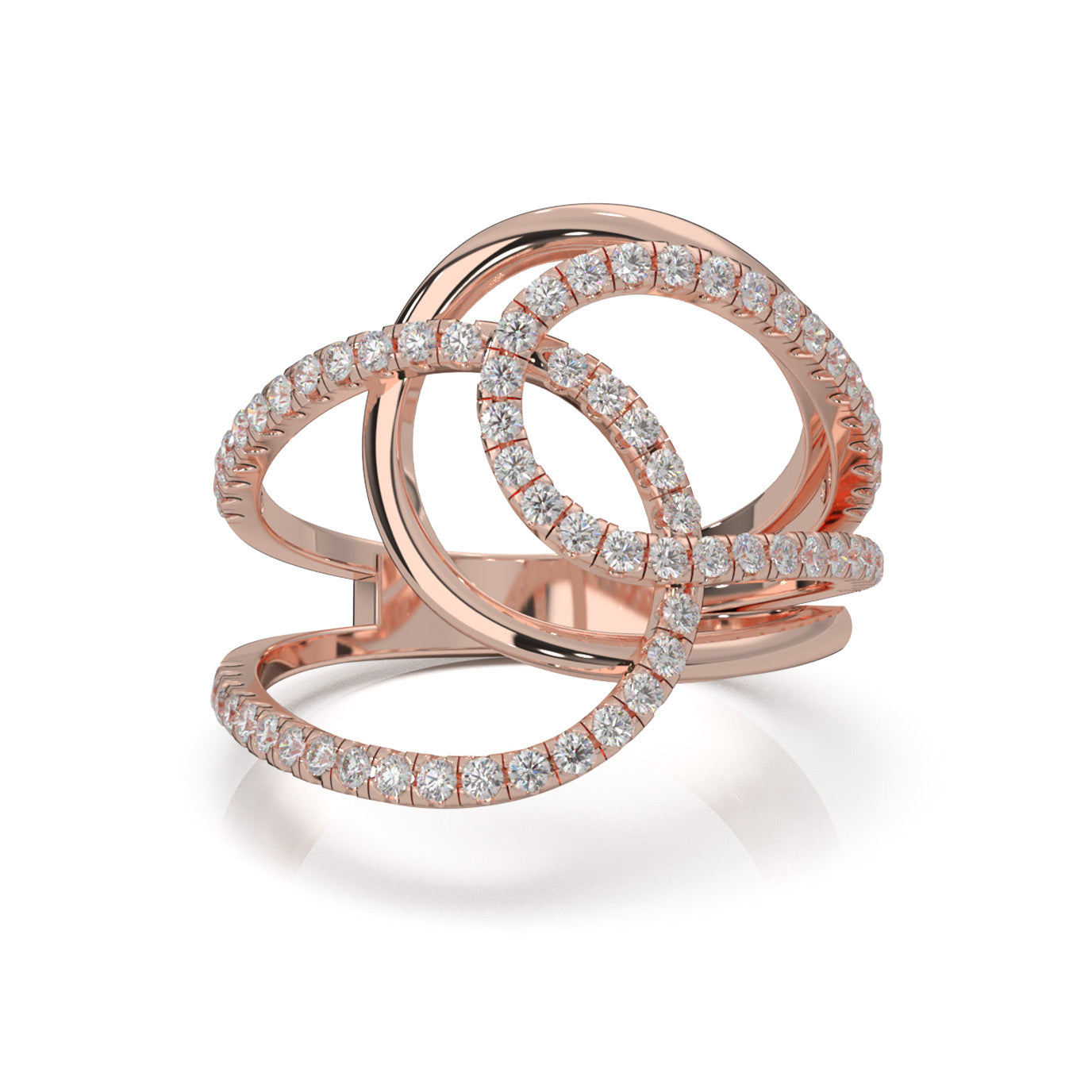 0.66 ct Natural Diamond Fancy Rings in 14k Rose Gold