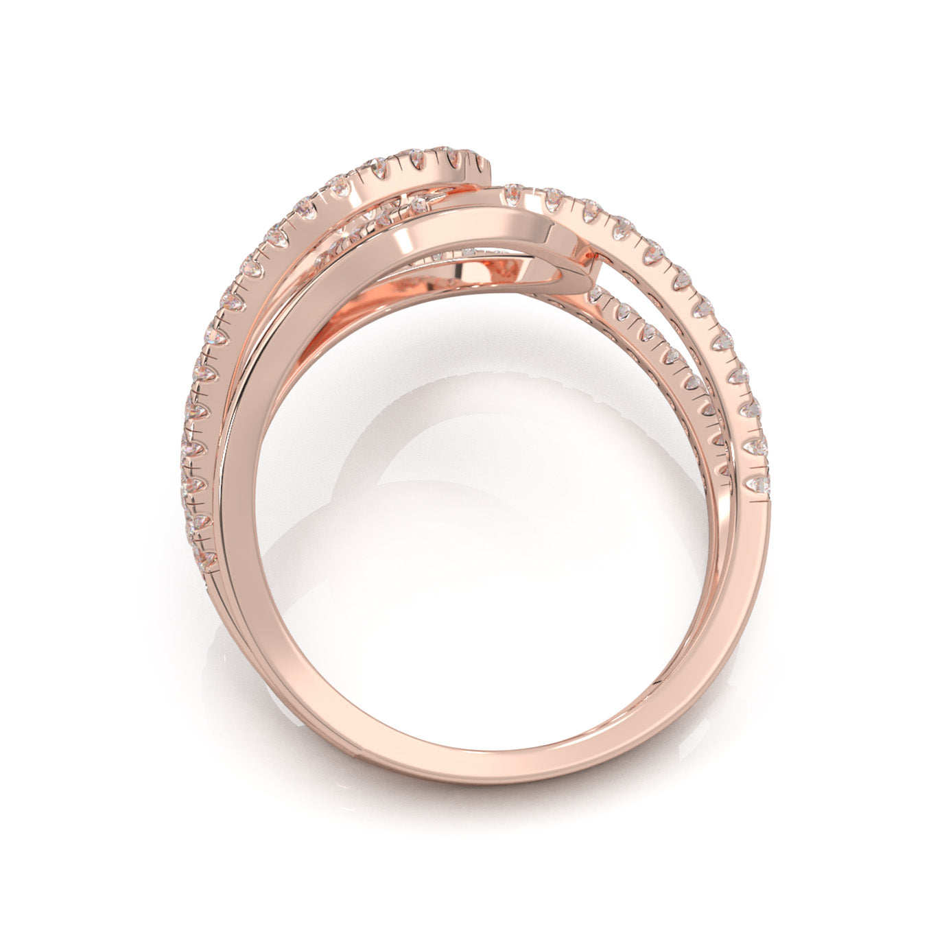 0.66 ct Natural Diamond Fancy Rings in 14k Rose Gold