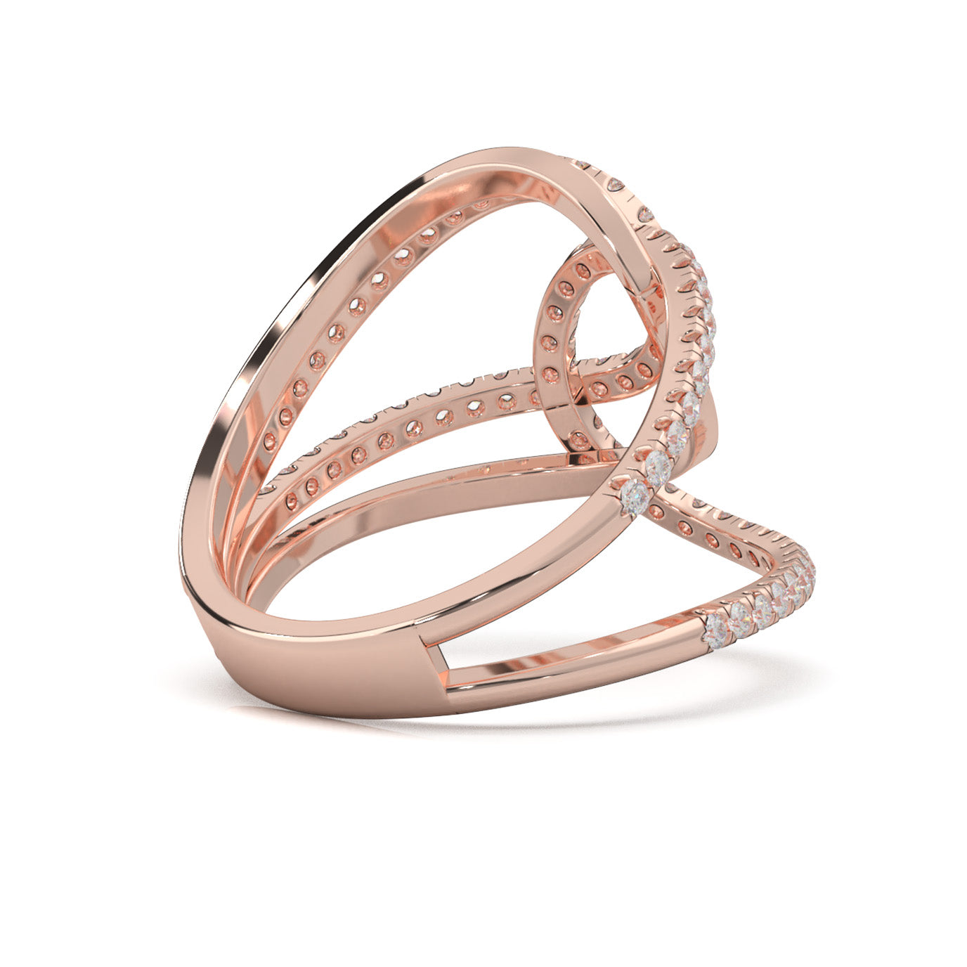 0.66 ct Natural Diamond Fancy Rings in 14k Rose Gold