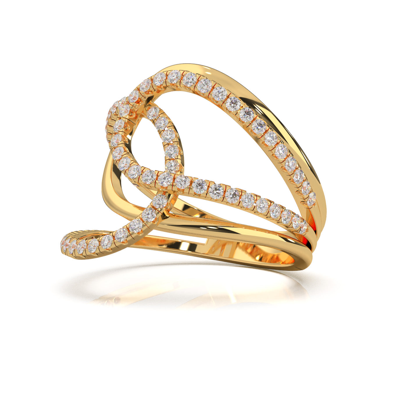 0.66 ct Natural Diamond Fancy Rings in 10k Yellow Gold