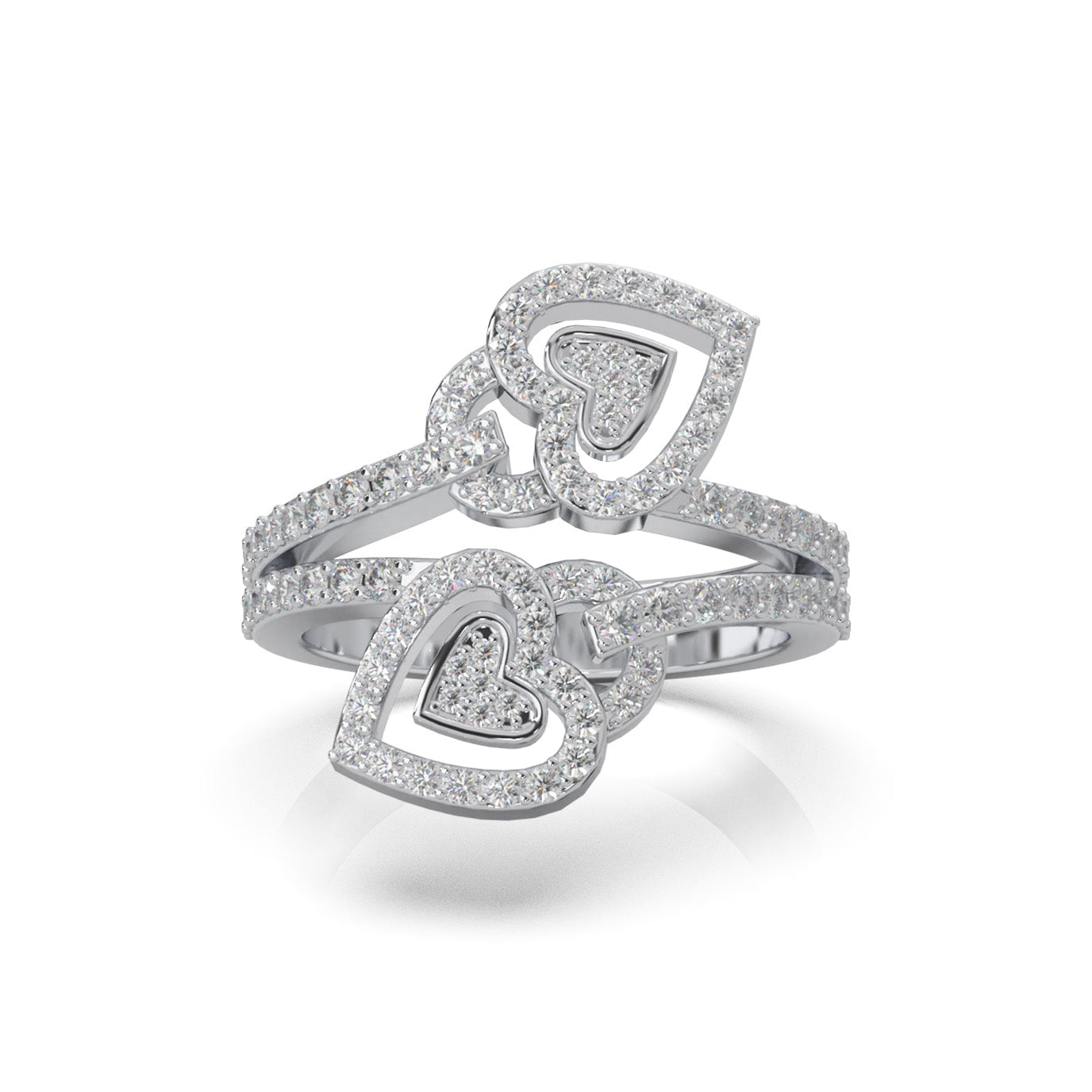 1.00 ct Natural Diamond Fancy Rings in 14k White Gold
