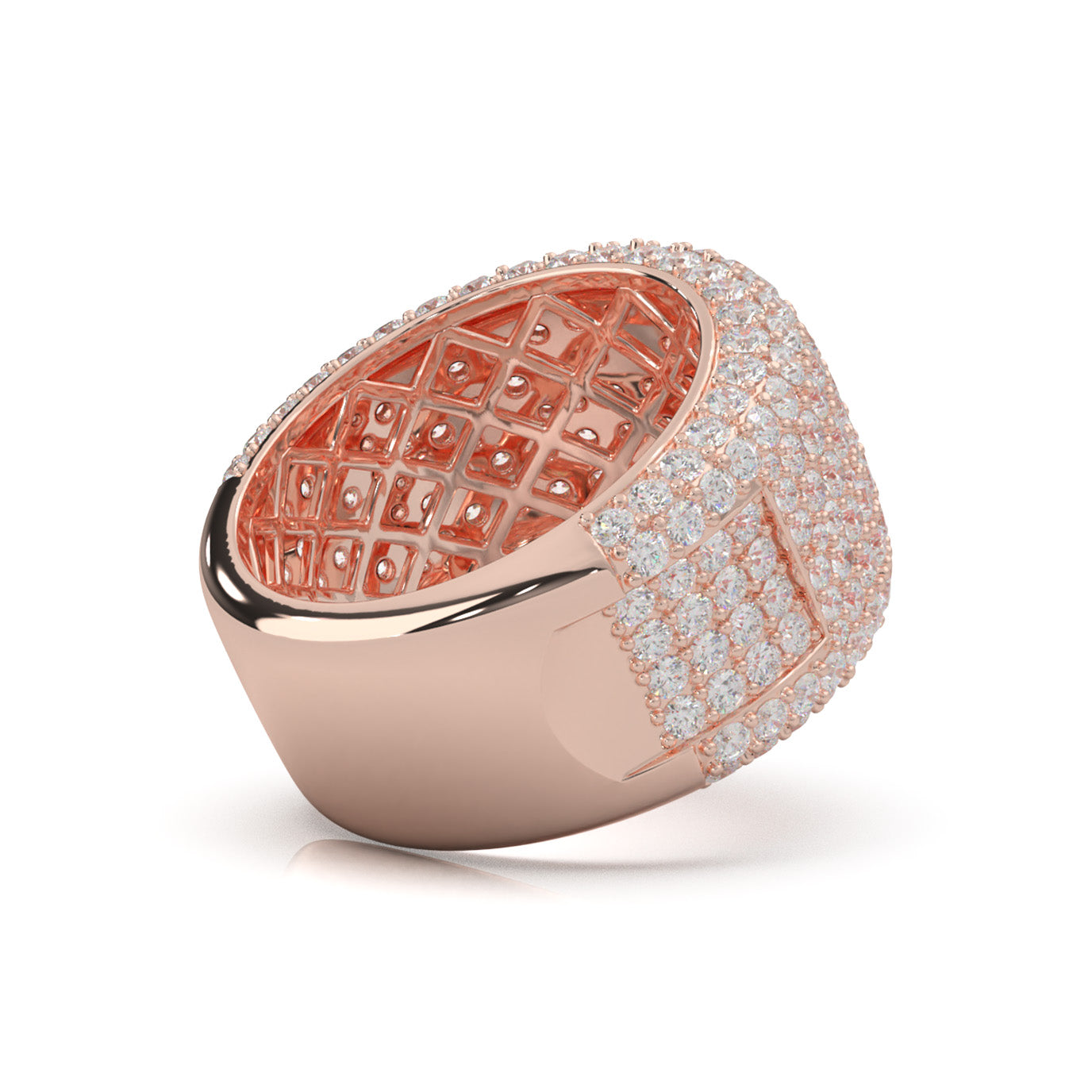 5.90 ct Natural Diamond Mens Rings in 14k Rose Gold