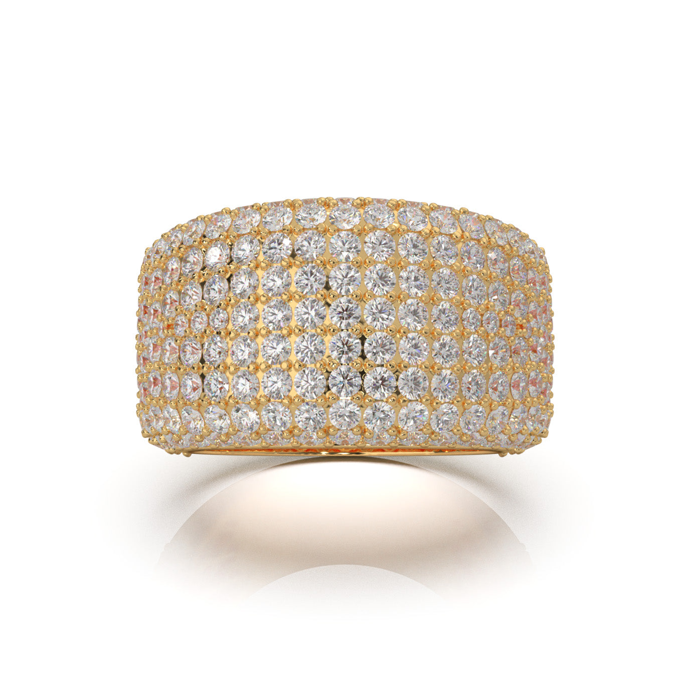 5.90 ct Moissanite Mens Rings in 14k Yellow Gold