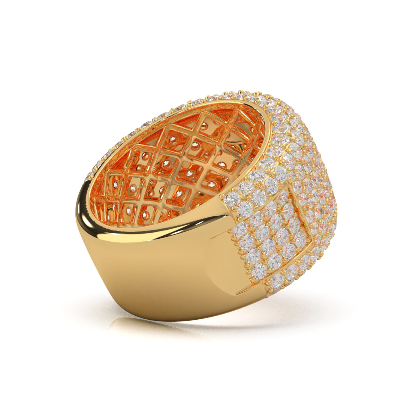 5.90 ct Moissanite Mens Rings in 14k Yellow Gold
