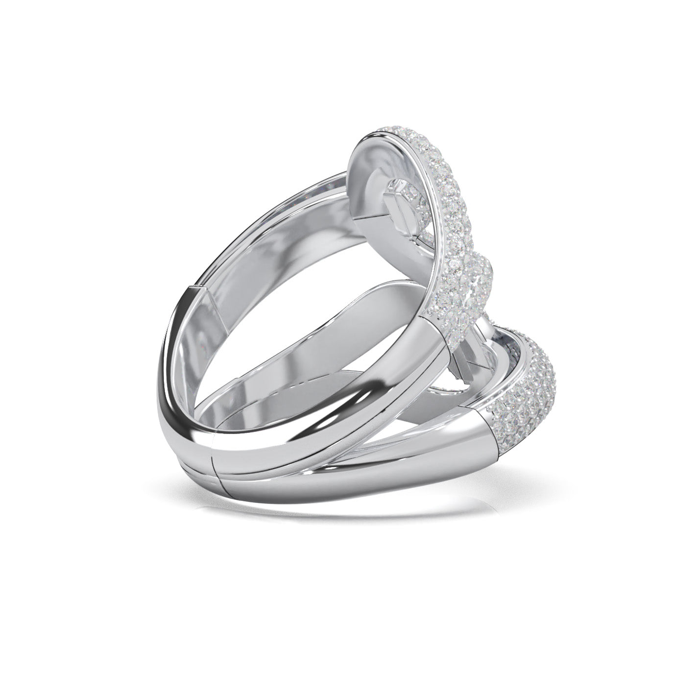 1.60 ct Moissanite Fancy Rings in 14k White Gold