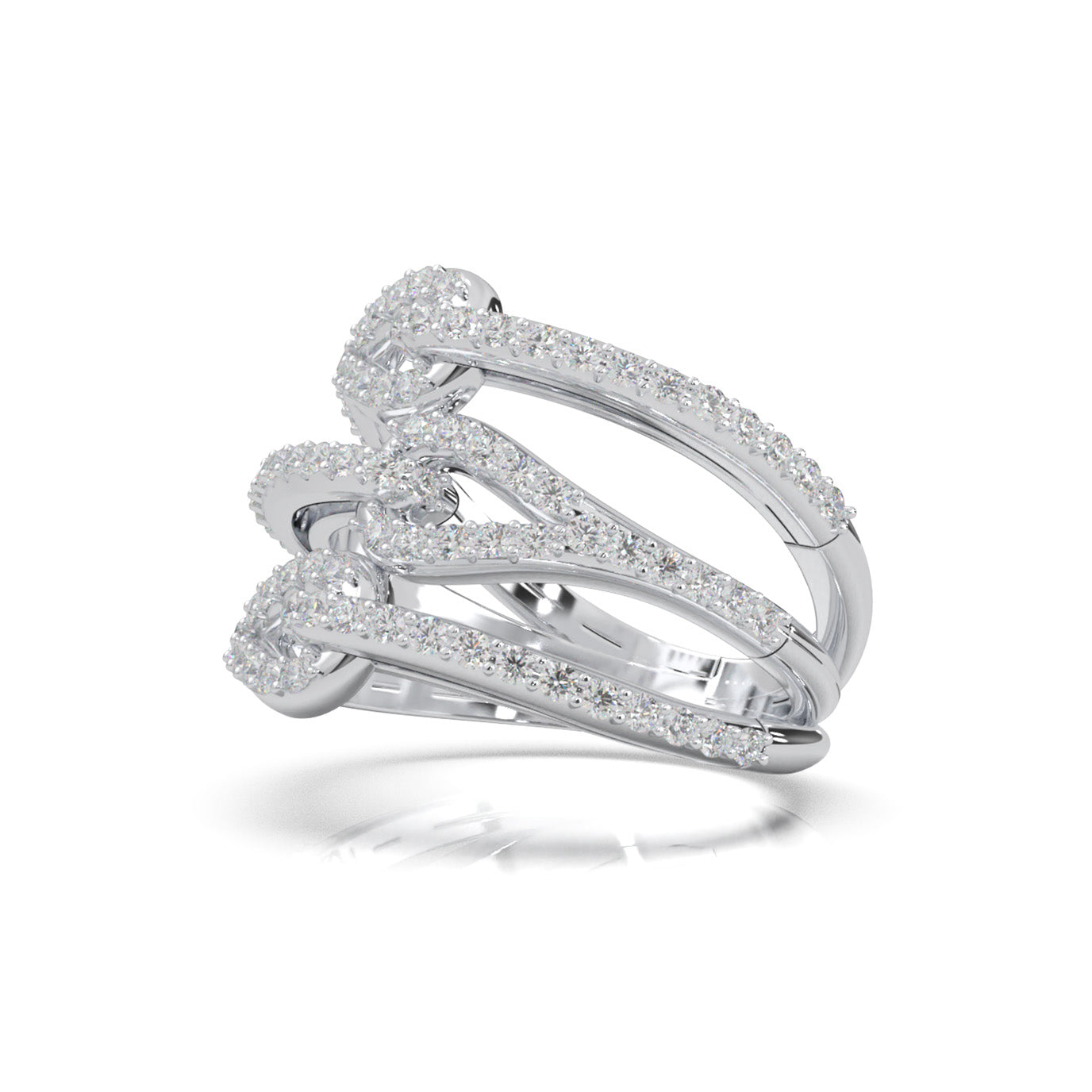 1.00 ct Natural Diamond Fancy Rings in 10k White Gold