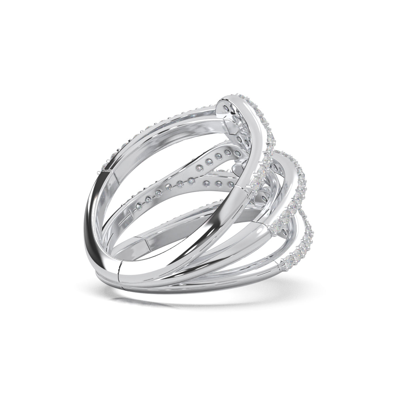 1.00 ct Natural Diamond Fancy Rings in 14k White Gold