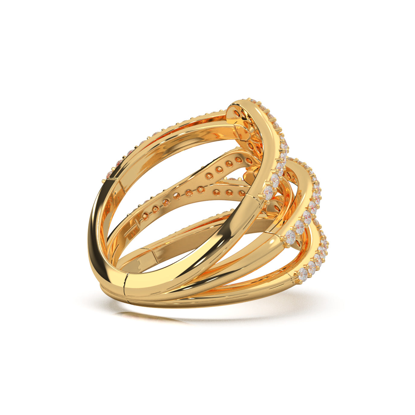 1.00 ct Moissanite Fancy Rings in 14k Yellow Gold