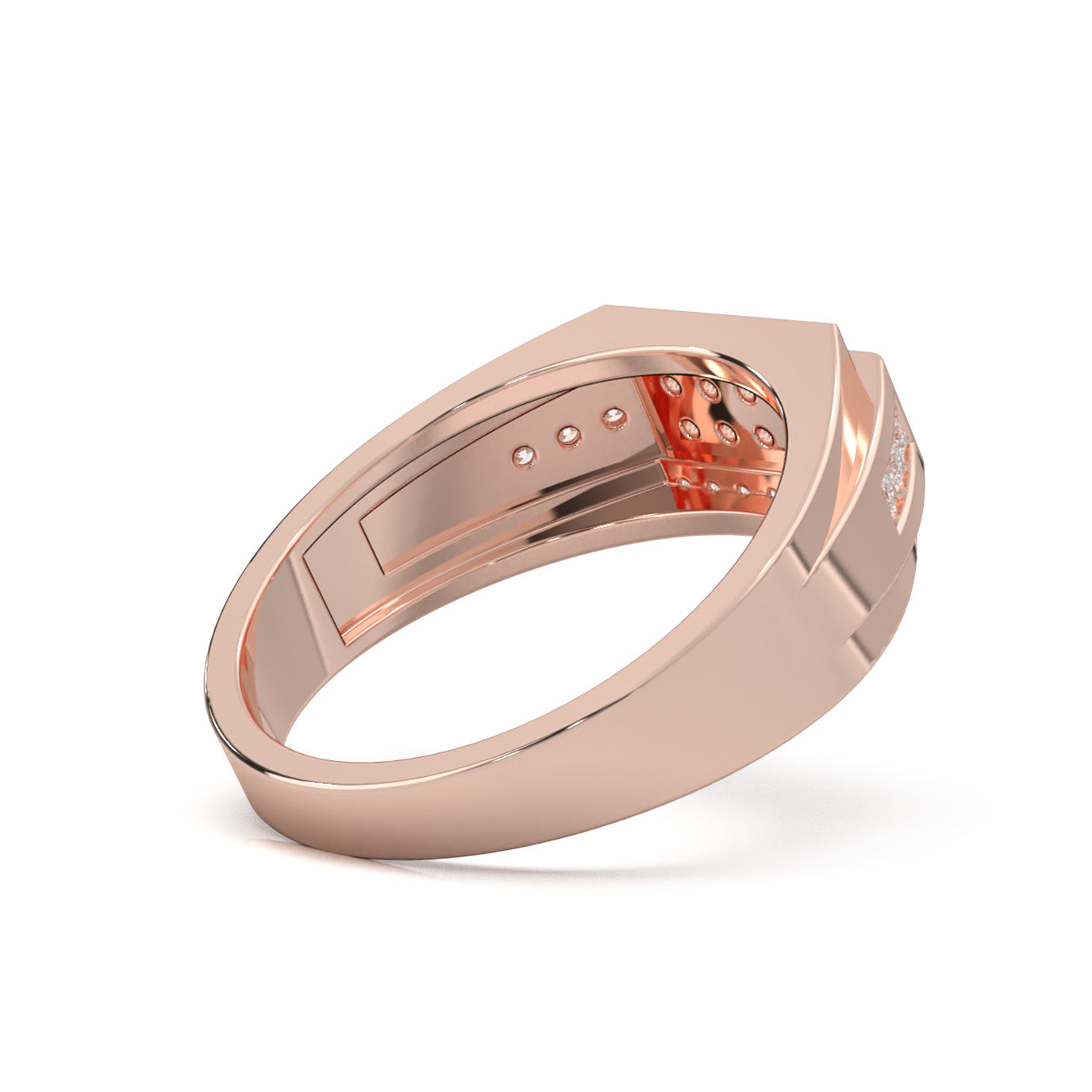 0.50 ct Lab Grown Diamond Mens Rings in 14k Rose Gold