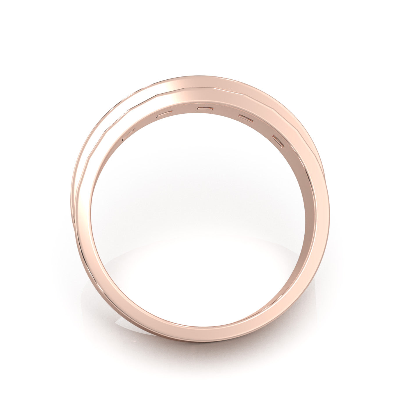 0.80 ct Moissanite Wedding Bands in 14k Rose Gold