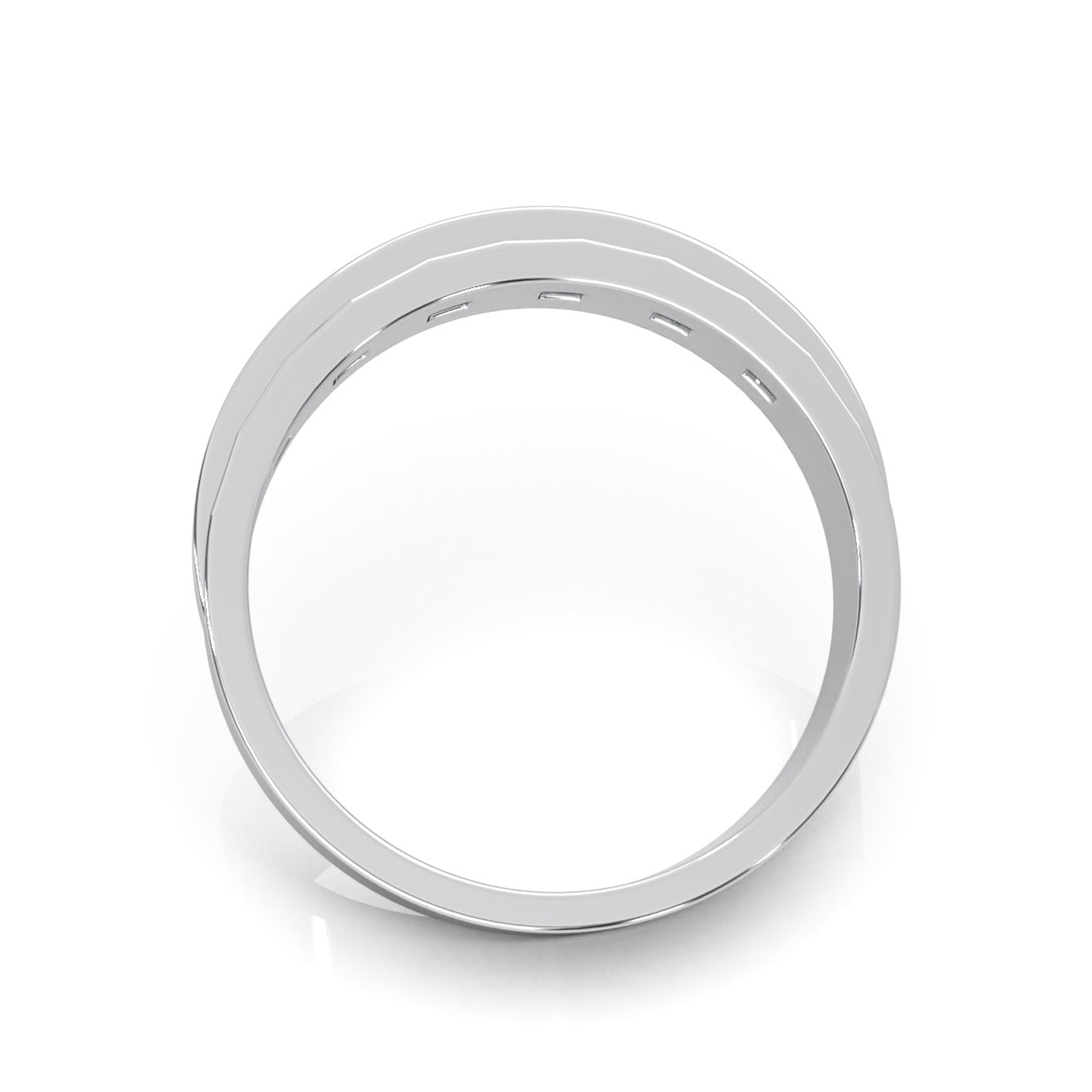 0.80 ct Natural Diamond Wedding Bands in 10k White Gold