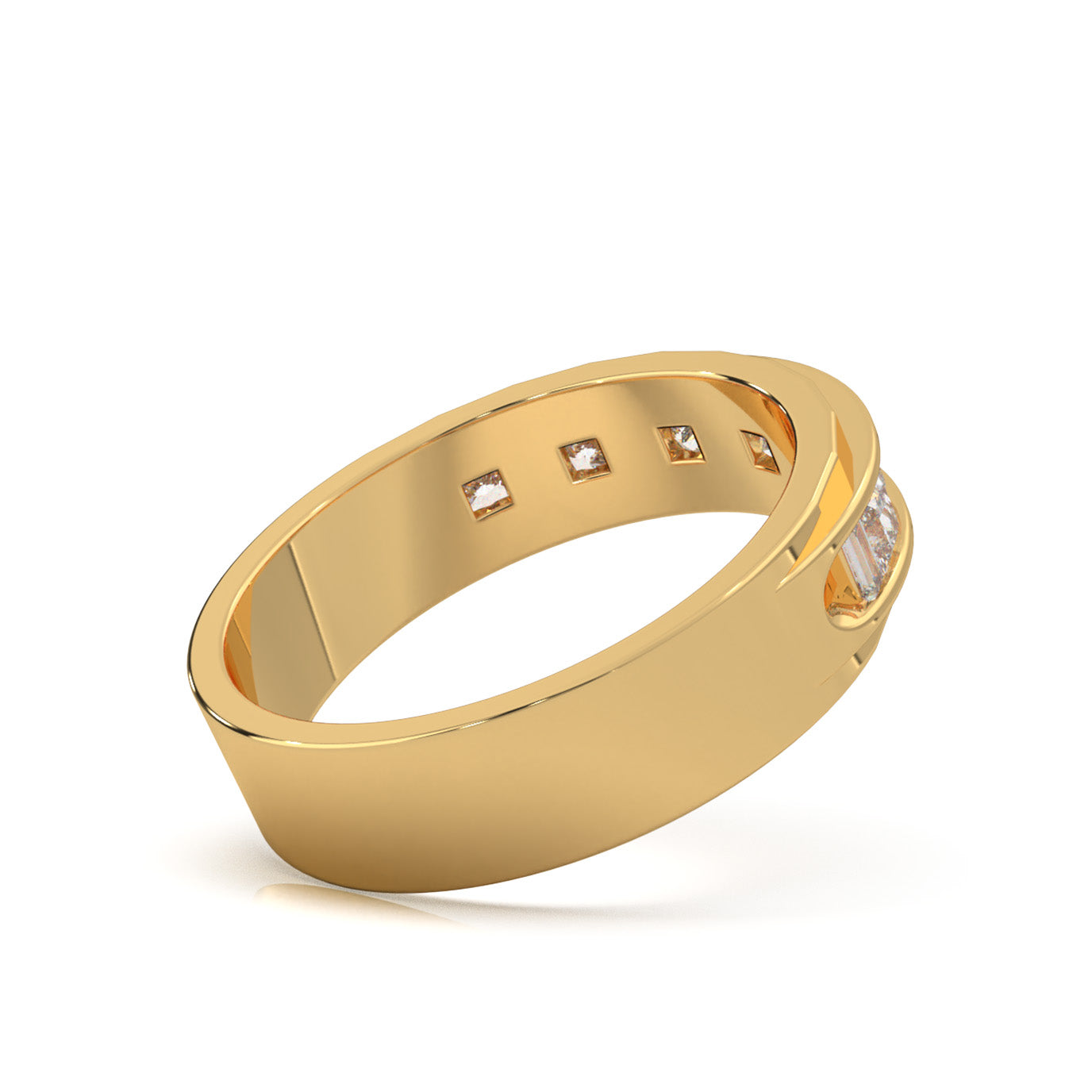 0.80 ct Moissanite Wedding Bands in 14k Yellow Gold