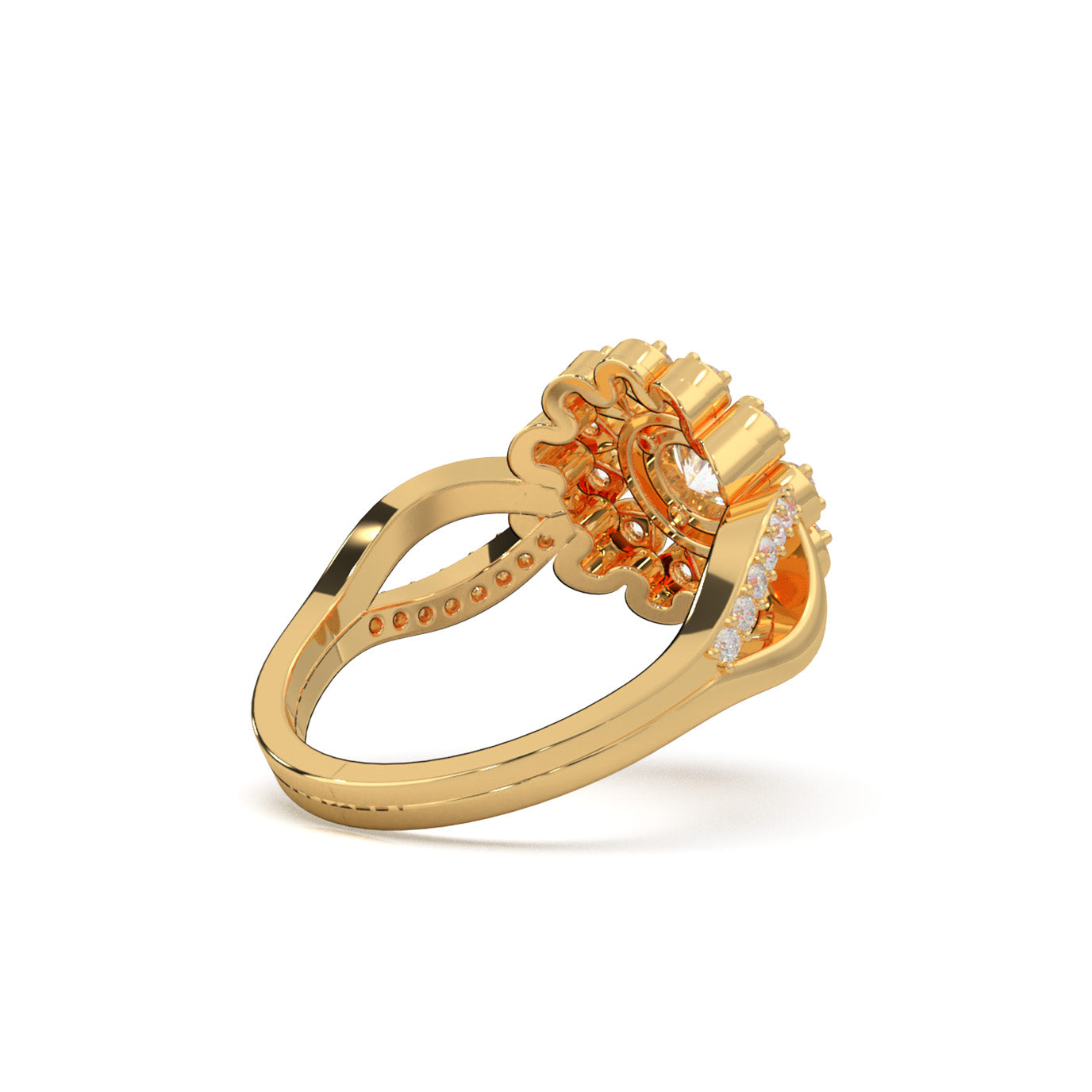 0.85 ct Lab Grown Diamond Fancy Rings in 14k Yellow Gold