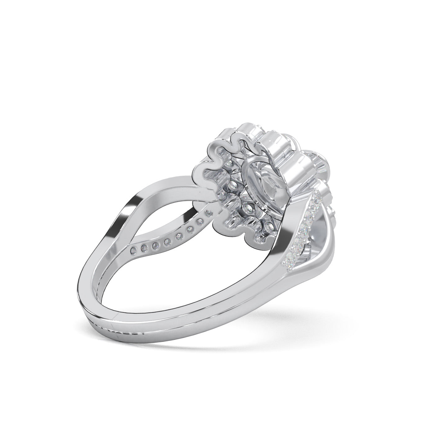 0.50 ct Natural Diamond Fancy Rings in 10k White Gold