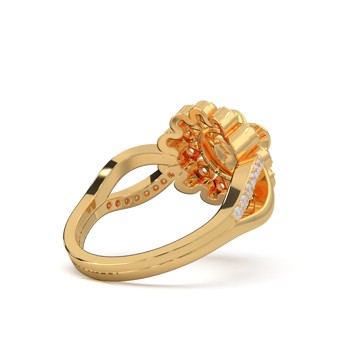 0.50 ct Moissanite Fancy Rings in 10k Yellow Gold