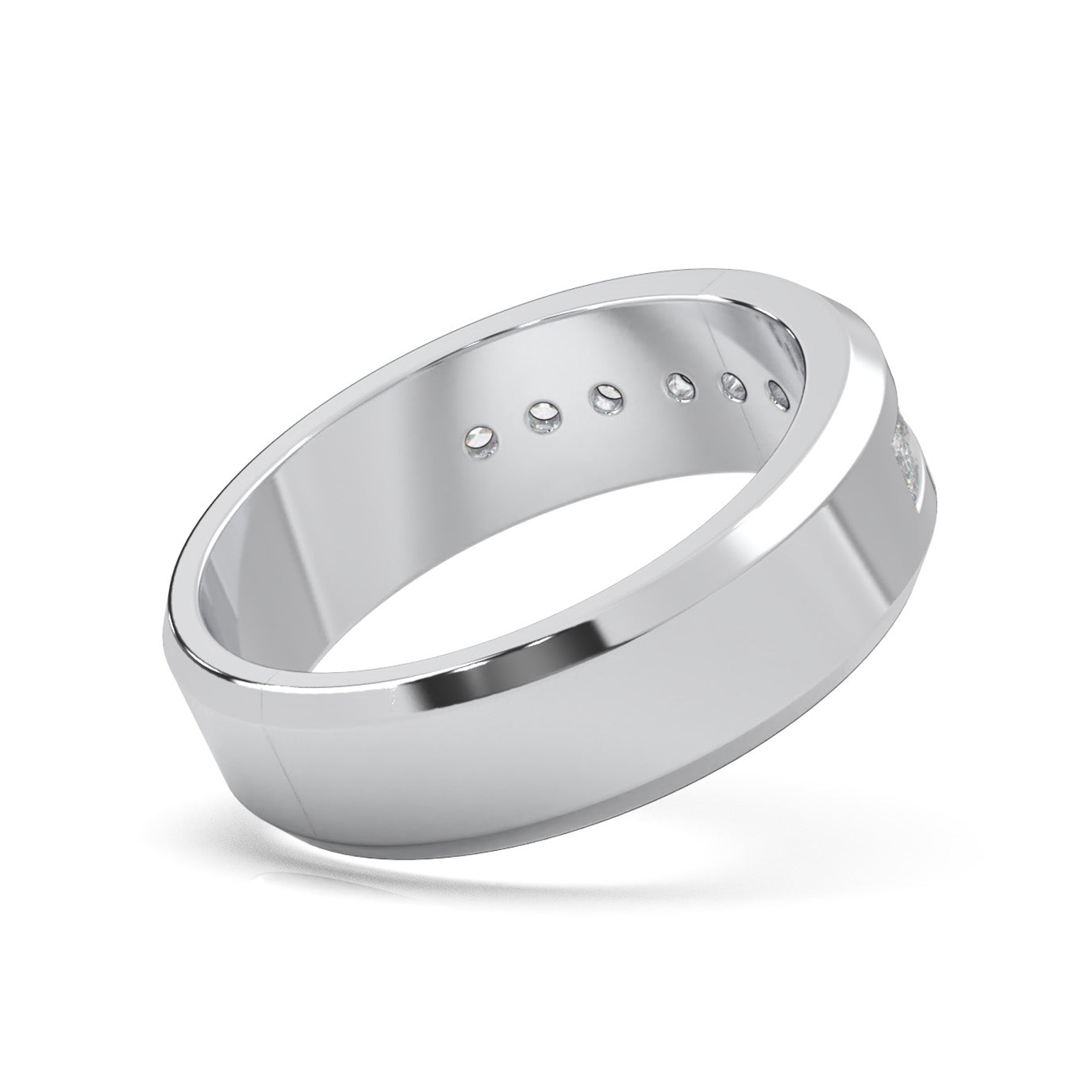 0.60 ct Moissanite Wedding Bands in 10k White Gold