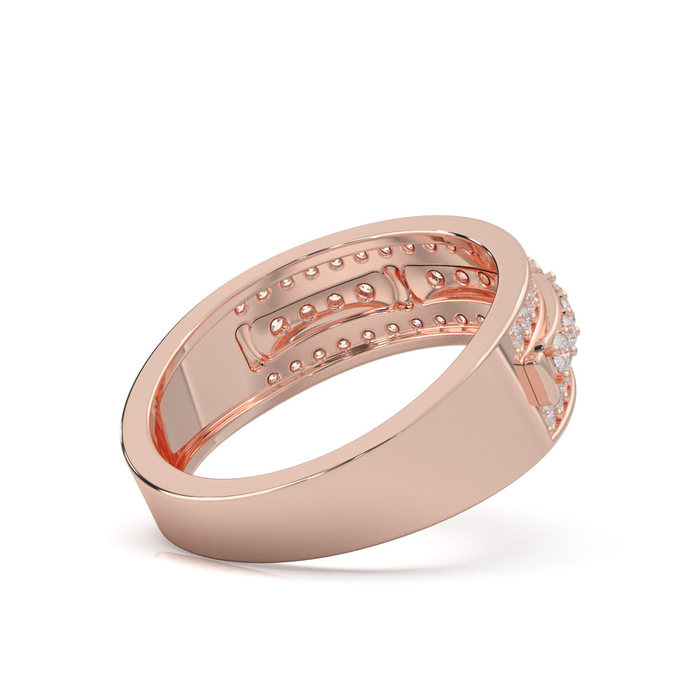 0.60 ct Moissanite Wedding Bands in 14k Rose Gold