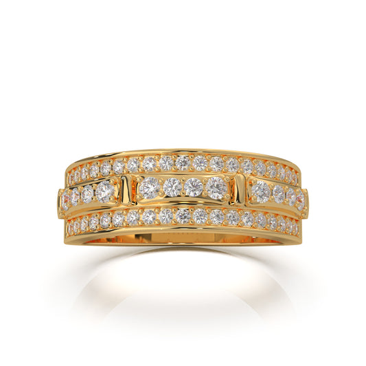 0.60 ct Lab Grown Diamond Wedding Bands in 14k Yellow Gold