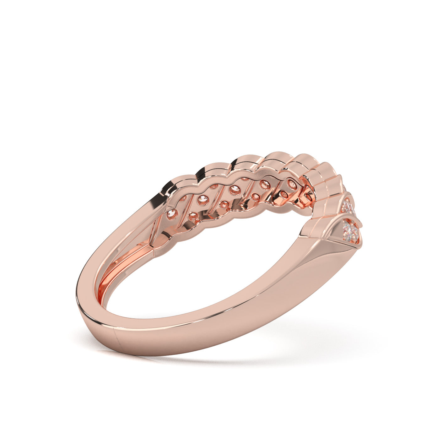 0.33 ct Lab Grown Diamond Wedding Bands in 14k Rose Gold