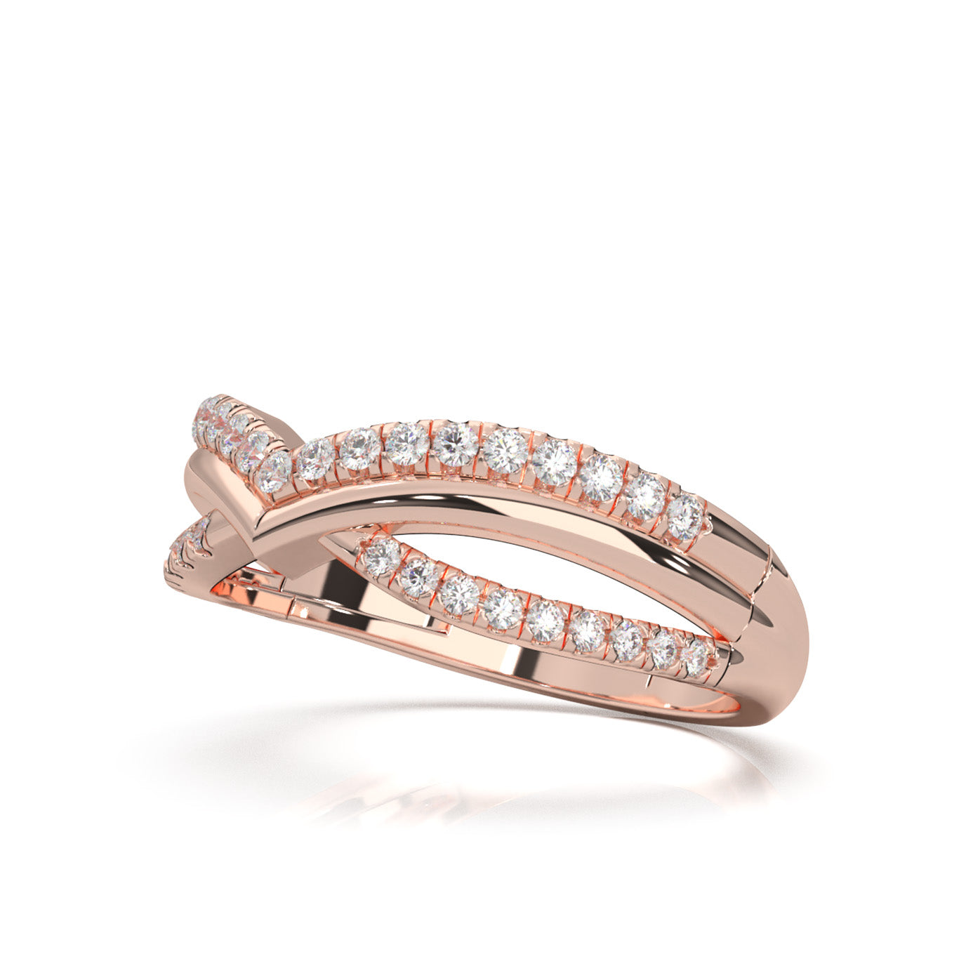 0.45 ct Lab Grown Diamond Wedding Bands in 14k Rose Gold