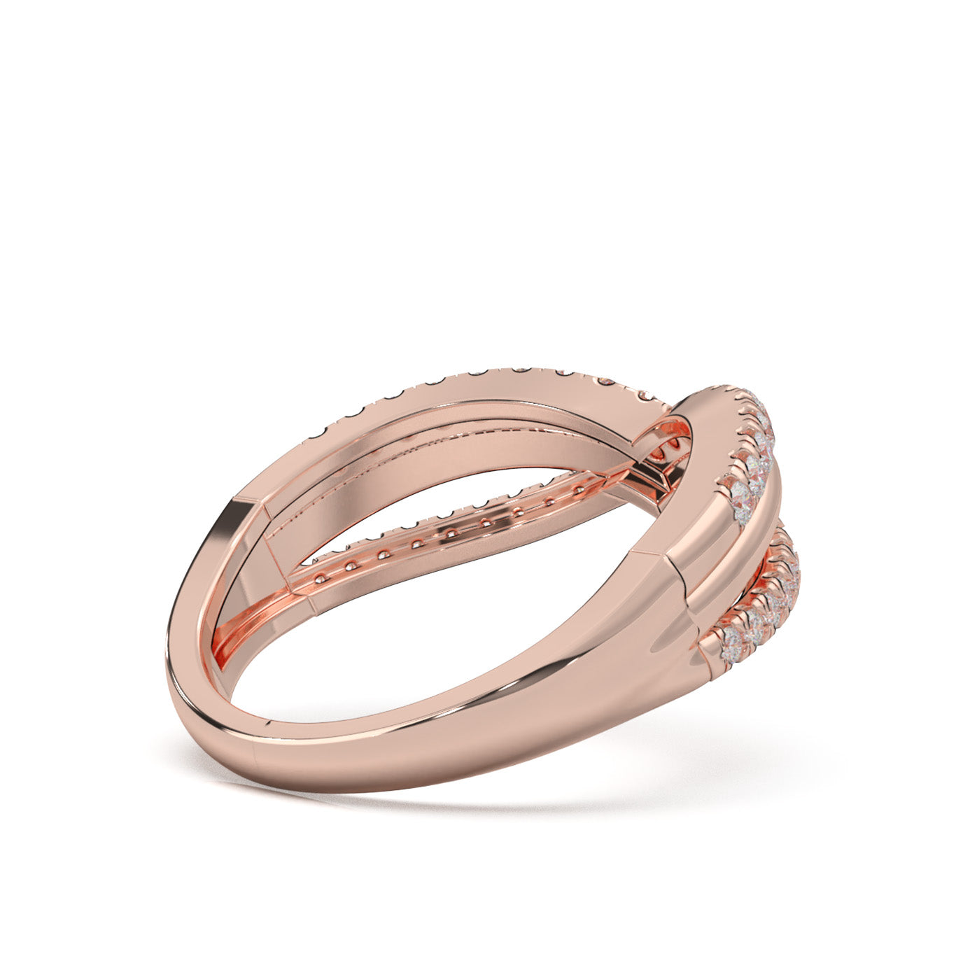 0.45 ct Moissanite Wedding Bands in 10k Rose Gold